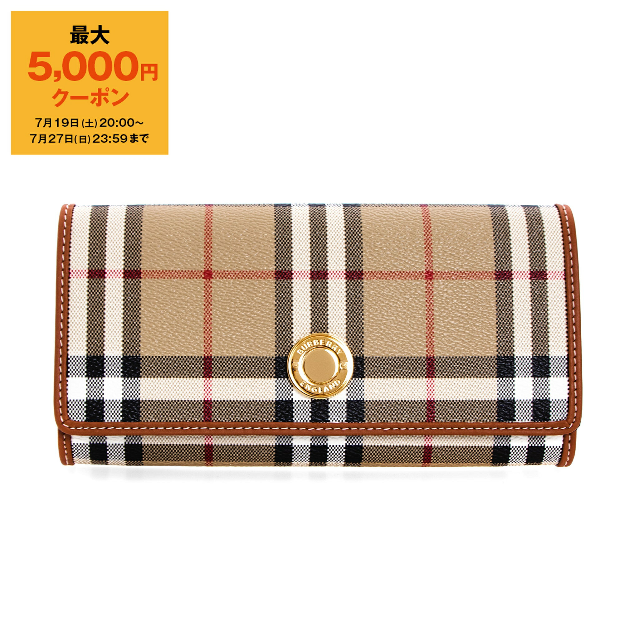 【美品】バーバリー ラージ チェック バイフォールドウォレット BURBERRY バーバリー 財布 レディース 長財布 LONG BIFOLD