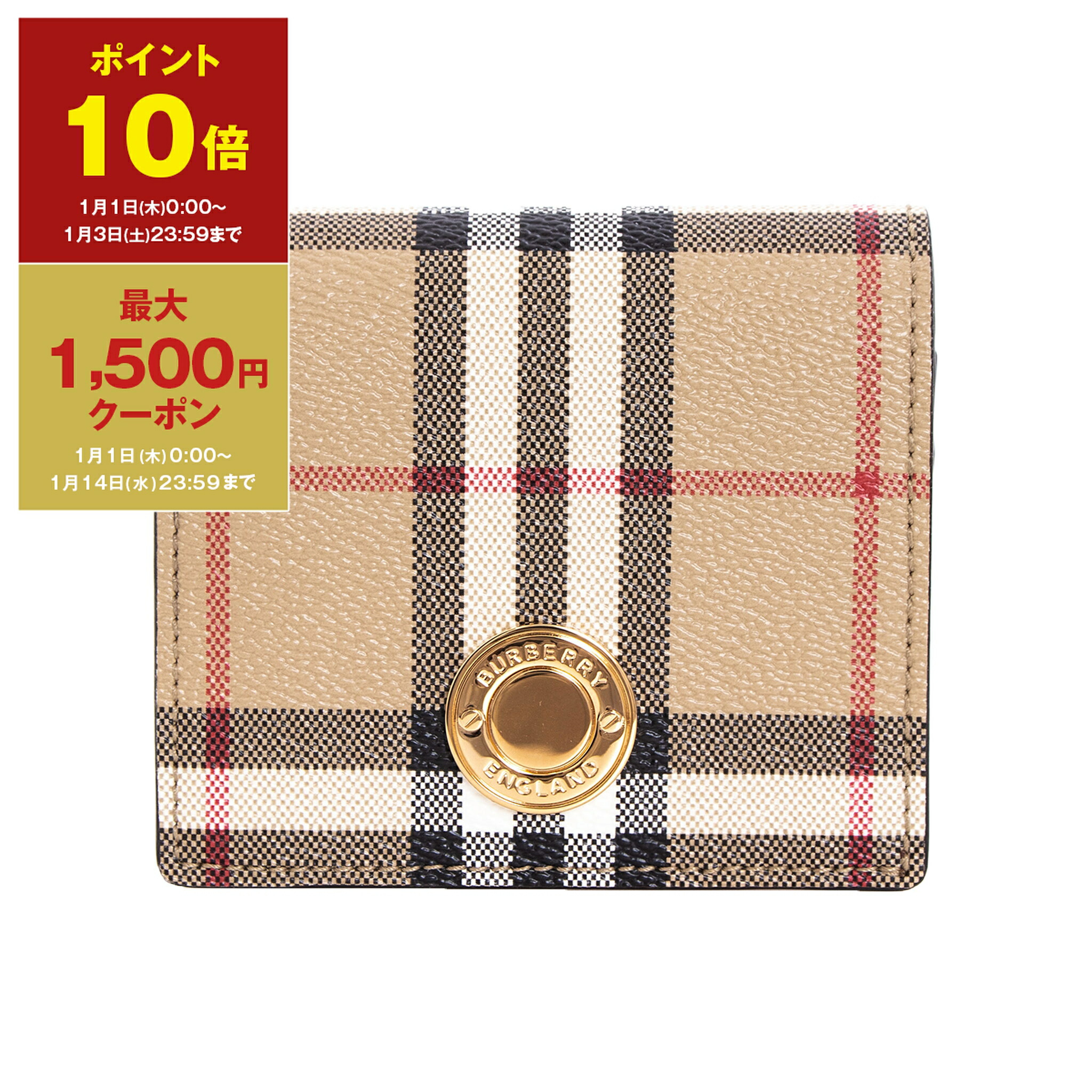 ！美品！　Burberry コンパクト財布　ケース　折り財布 Burberry♪SALE♪81044981 (Burberry/コインケース・小銭入れ