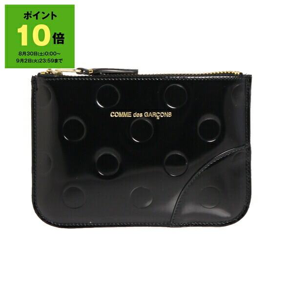 COMME des GARCONS ブラックレザー　ポーチ　コインケース COMME des GARCONS コムデギャルソン DES 財布 ポーチ/コイン