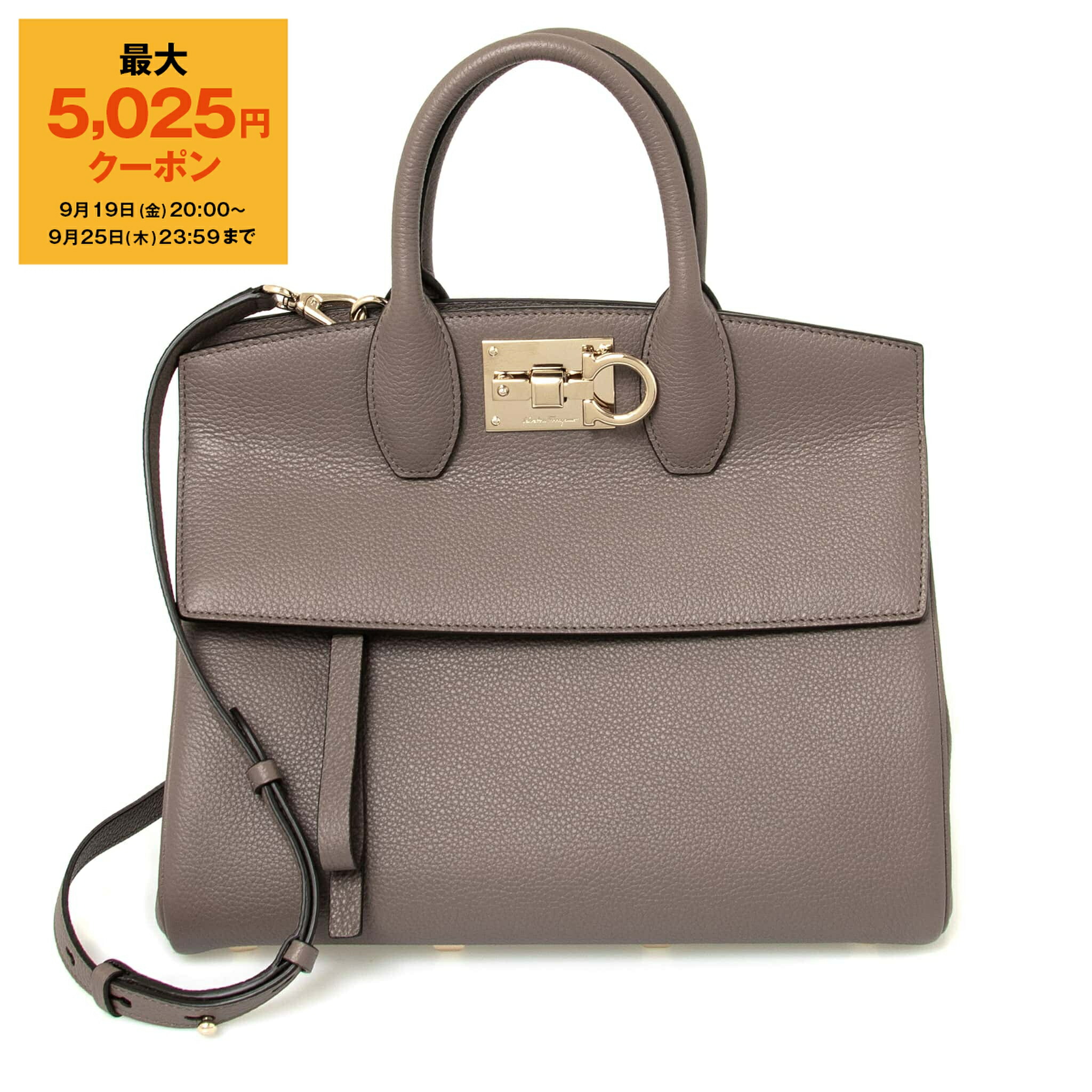 フェラガモ　グレー レザー ハンドバッグ 金具付き 楽天市場】【最大5,025円クーポン】フェラガモ FERRAGAMO バッグ