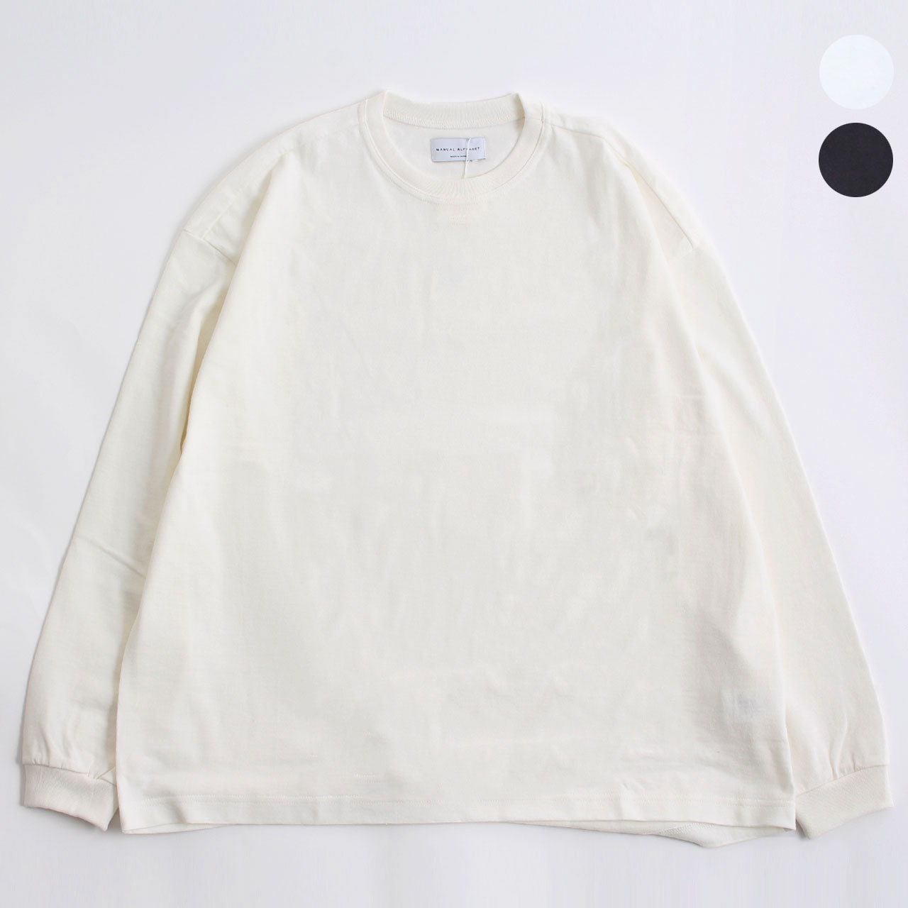 マニュアルアルファベット MANUAL ALPHABET メンズ 長袖Tシャツ ロンT オーバーサイズ USA COTTON BACKROUND DRY TEE MA-C-2111