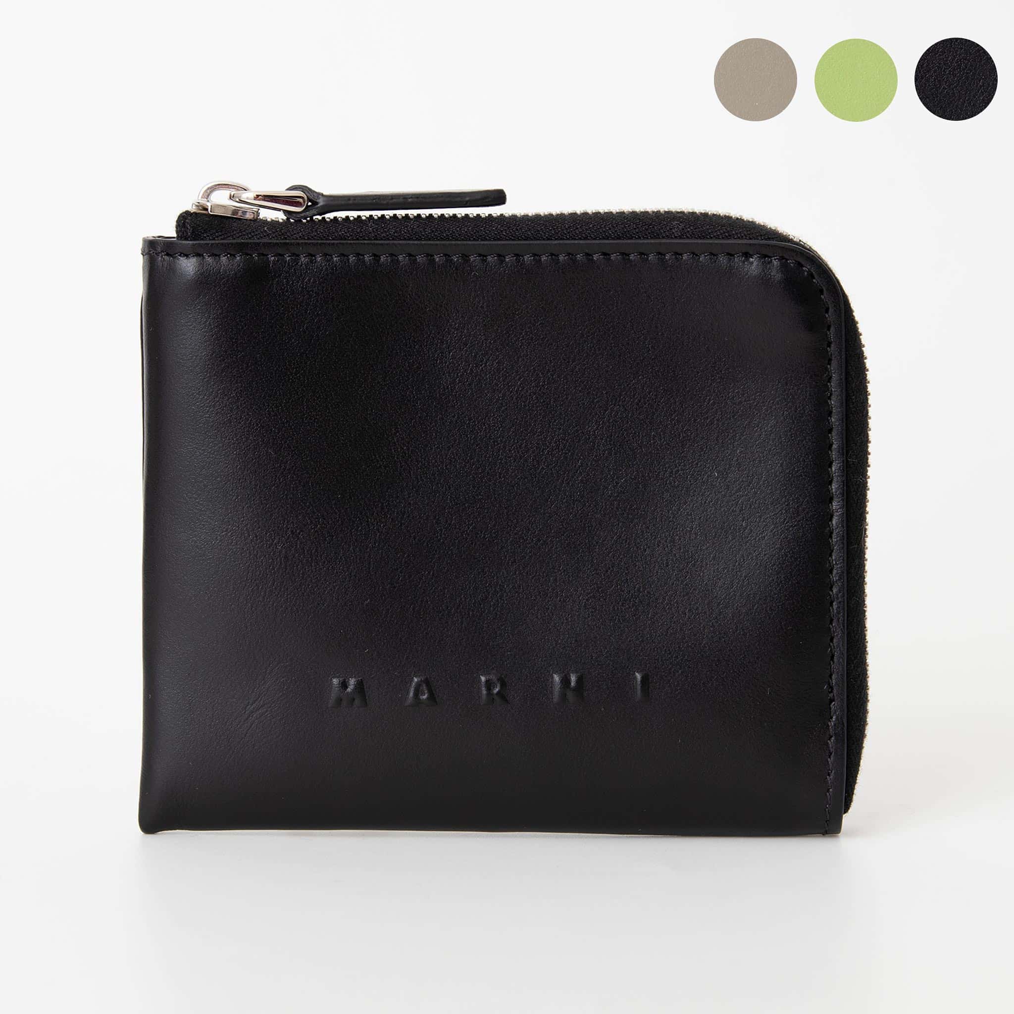 楽天市場】MARNI マルニ ロゴ刺繍 ジップアラウンド レザー