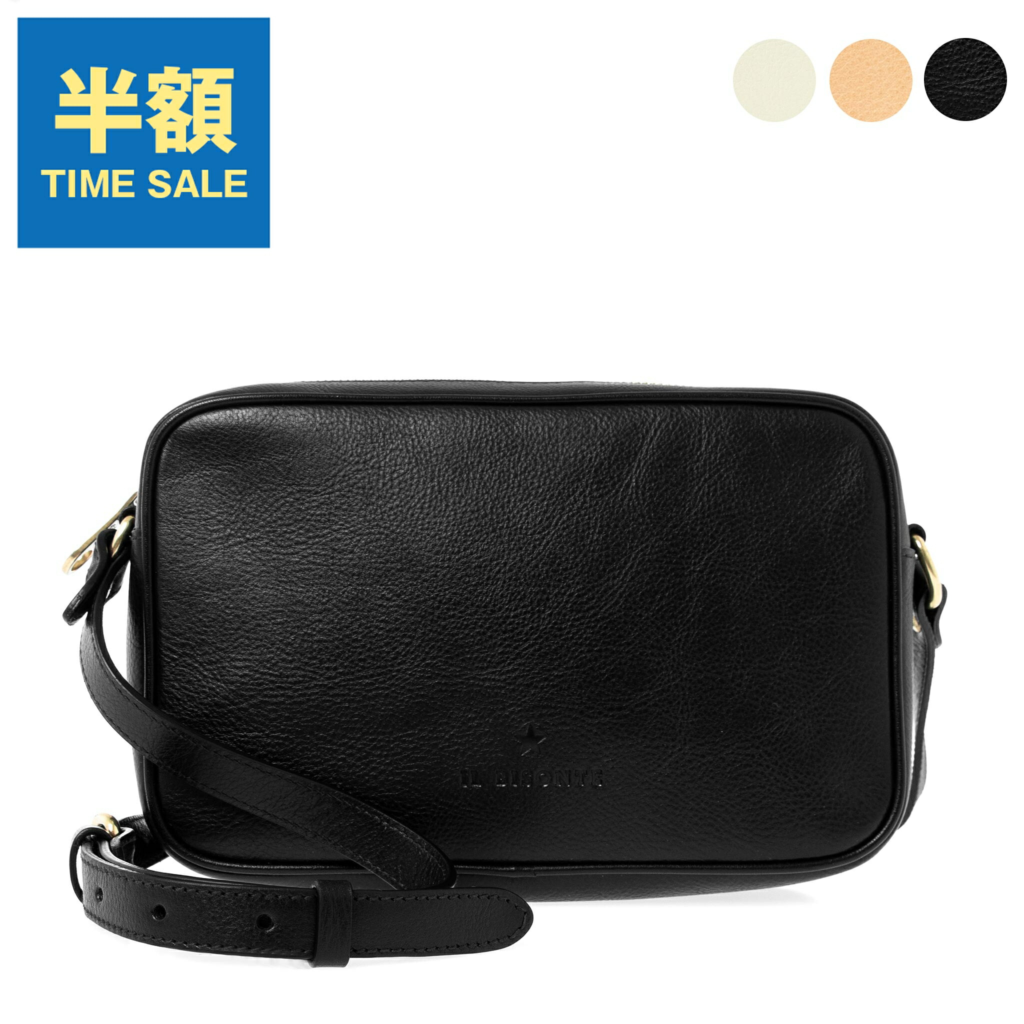 【極美品　50周年記念限定モデル】ILBISONTE　ショルダーバッグ　黒　本革 a859ef153dc48ea88519da4f35a339
