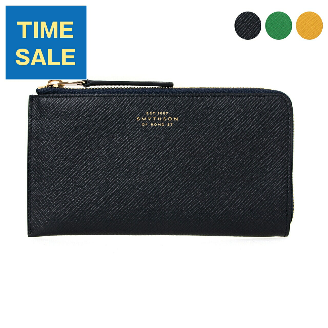 美品✨SMYTHSON スマイソン　三つ折り財布　クロコ型押し　ネイビー smy-p-comp-prs_x.jpg