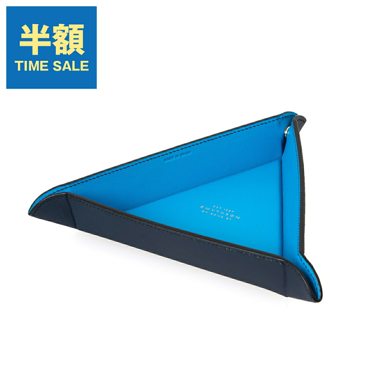 SMYTHON スマイソン 三つ折りウォレット　財布　ブルー　カード・小銭収納 Smythson SMYTHSON スマイソン 財布 三つ折り ミニ財布 パナマ