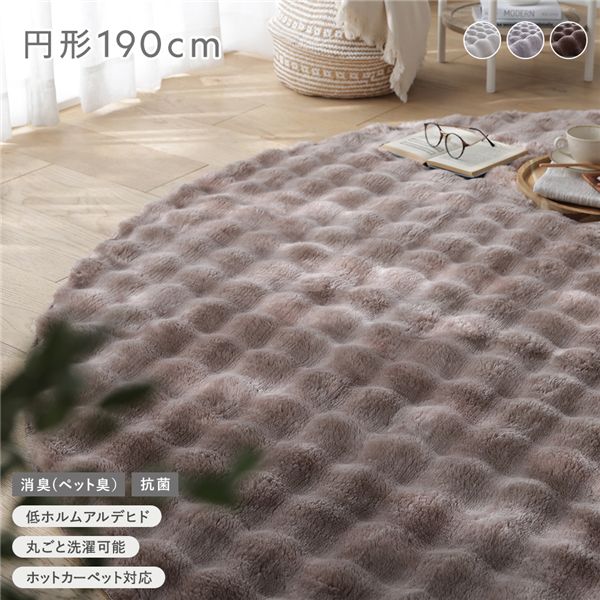 (付け出し相応う)ふわもこ 引っ敷き 円型 約190糎 モカ 洗える ウォッシャブル 洗い濯ぎ能力のある 抗菌 消臭 愛玩動物臭 上滑り打ちきり産業 熱っぽい引っ敷き相応う 床暖房装置相応う ふわとろ 手ごたえ パイルラグ 引っ敷き 立ち会い場つや消し 引っ敷き ラグカーペット 床材 敷き物 リビング 夕めし インテ...