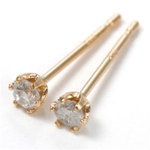 (インボイス対応)K18/PG 0.1ctダイヤモンドピアス