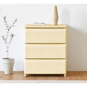 (インボイス対応)チェスト 収納家具 〔L3段 バターイエロー〕 タンス 工具不要 簡単組み立て ROOM＆HOME デイリー 組立式 引き出し