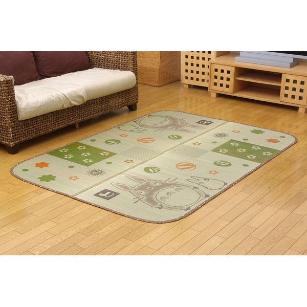 (インボイス対応)となりのトトロ い草 ラグマット/絨毯 【約176×230cm 和ごころ】 日本製 抗菌 防臭 調湿効果 弾力性 耐久性抜群 〔リビング〕【代引不可】|Chiba Mart