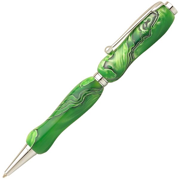 アクリル繊維ボールペン/文房具 【レイクグリーン Green】 差し交わす印字機 芯：0.7粍 日本製 文具 執務室設備 『Marble Pen』