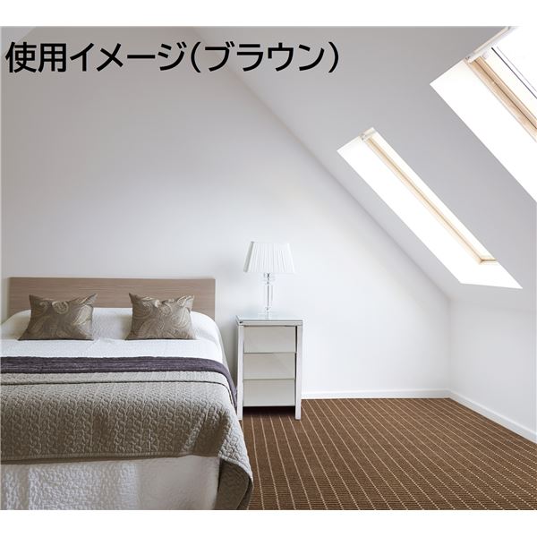 エッセンシャルコンフォート 防炎 カーペット/絨毯 〔江戸間3畳 ブラウン〕 ホットカーペット・ロボット掃除機対応 日本製 『ルシエ』 プレーベル〔〕 