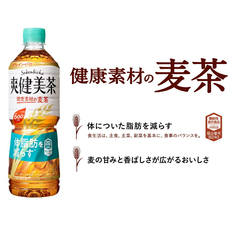 爽健美茶健康素材の麦茶600mlPET送料無料