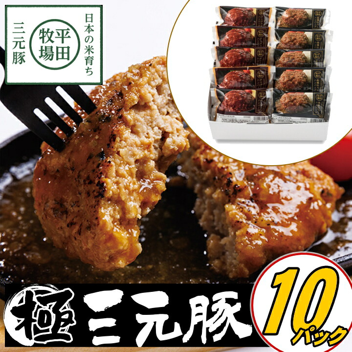 ＼ポイント2倍／豚 平田牧場 金華豚ハンバーグ10個セット【冷蔵】 季節 贈り物 お取り寄せグルメ ギフト ハンバーグ 温めるだけ 肉 肉ギフト 内祝い 贈り物 食べ物 惣菜 お祝い返し 御祝 お礼 お返し 内