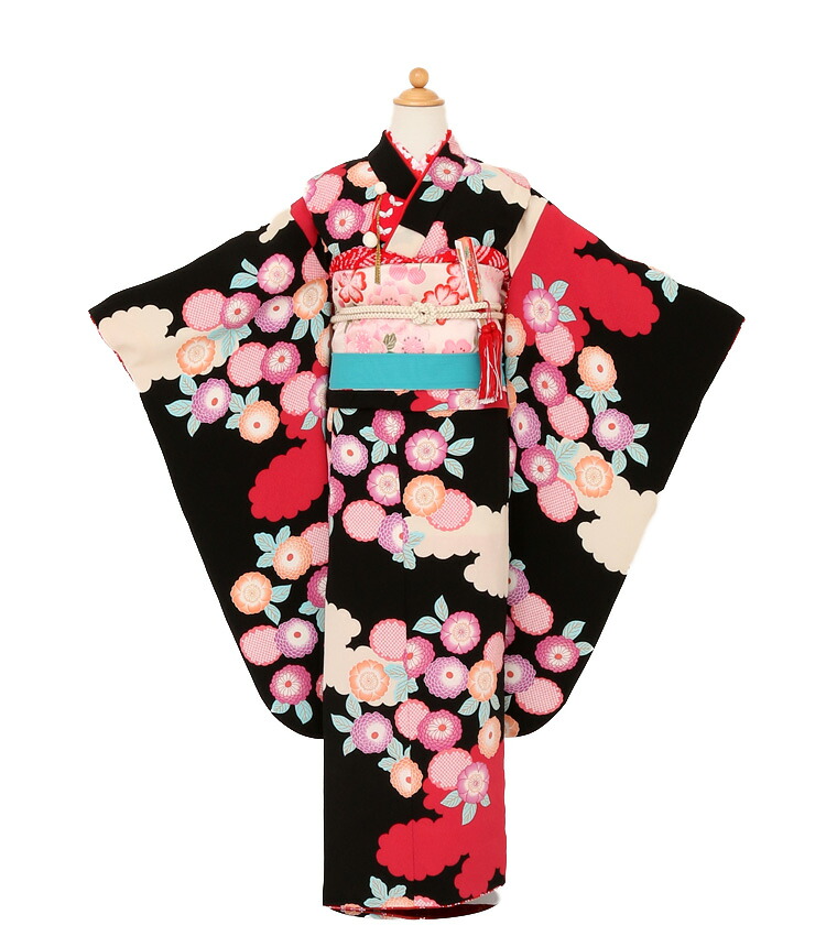 お買い物マラソンスタート！【レンタル】【7-0036】★期間限定クーポン発行中★七五三 着物 ７歳 女の子 フルセット ショール付 髪飾り 草履 バッグ 753着物 ４泊５日