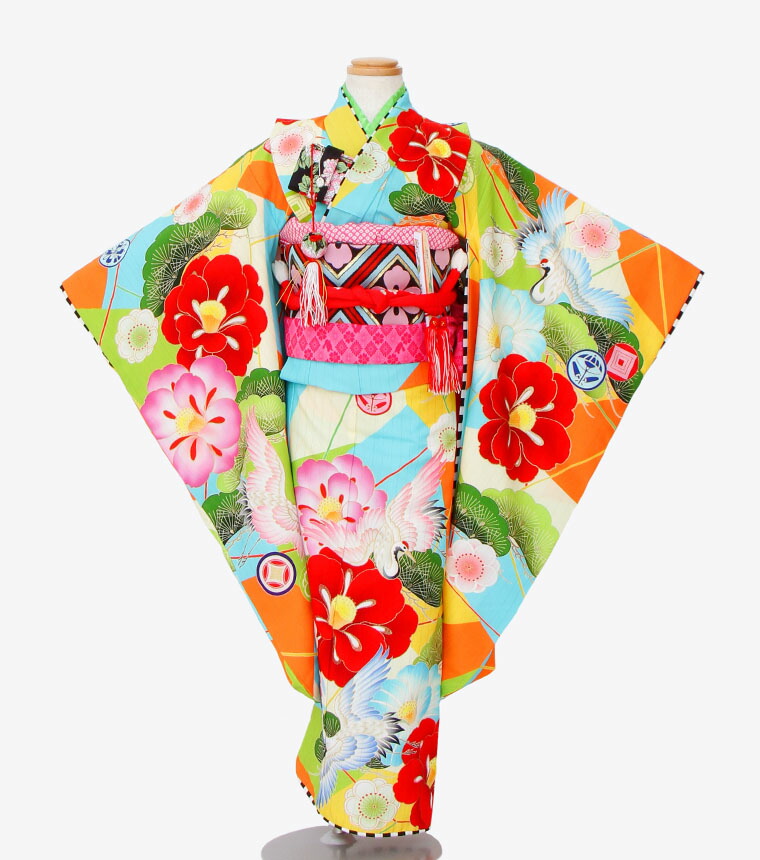お買い物マラソンスタート！【レンタル】【7-0090】★期間限定クーポン発行中★七五三 着物 ７歳 女の子 フルセット 七五三レンタル 七五三着物7歳 七五三着物 髪飾り 草履 バッグ 753着物 ４泊５日