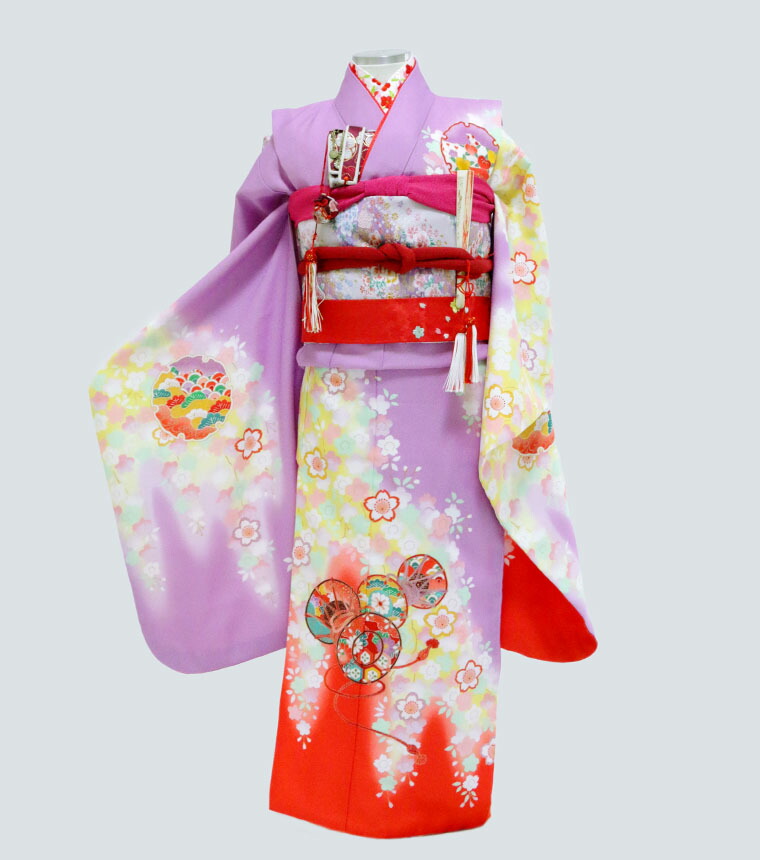 黄色 115cm 125cm 7歳 1 子供 753 7歳 選べる髪飾り 薄紫 赤鼓ぼかし絵羽 115cm 125cm 着物 七五三 薄紫 レンタル 着物 かわいい 女の子 四つ身 着物 フルセット 七五三 1 16点セット フルセット レンタル 選べる髪飾り 貸衣装
