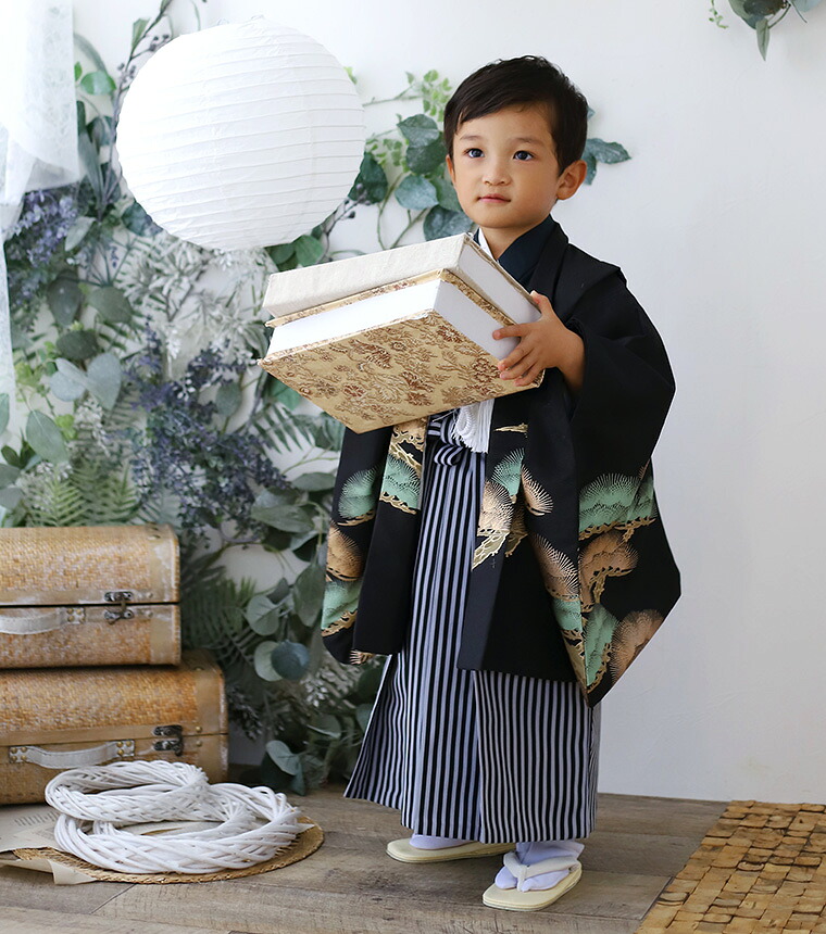 【レンタル】【53-0035】★期間限定クーポン発行中★七五三 着物 羽織 袴 3歳 男の子 フルセット 七五三レンタル 七五三着物3歳 七五三着物 草履 懐剣 角帯 753着物 ４泊５日