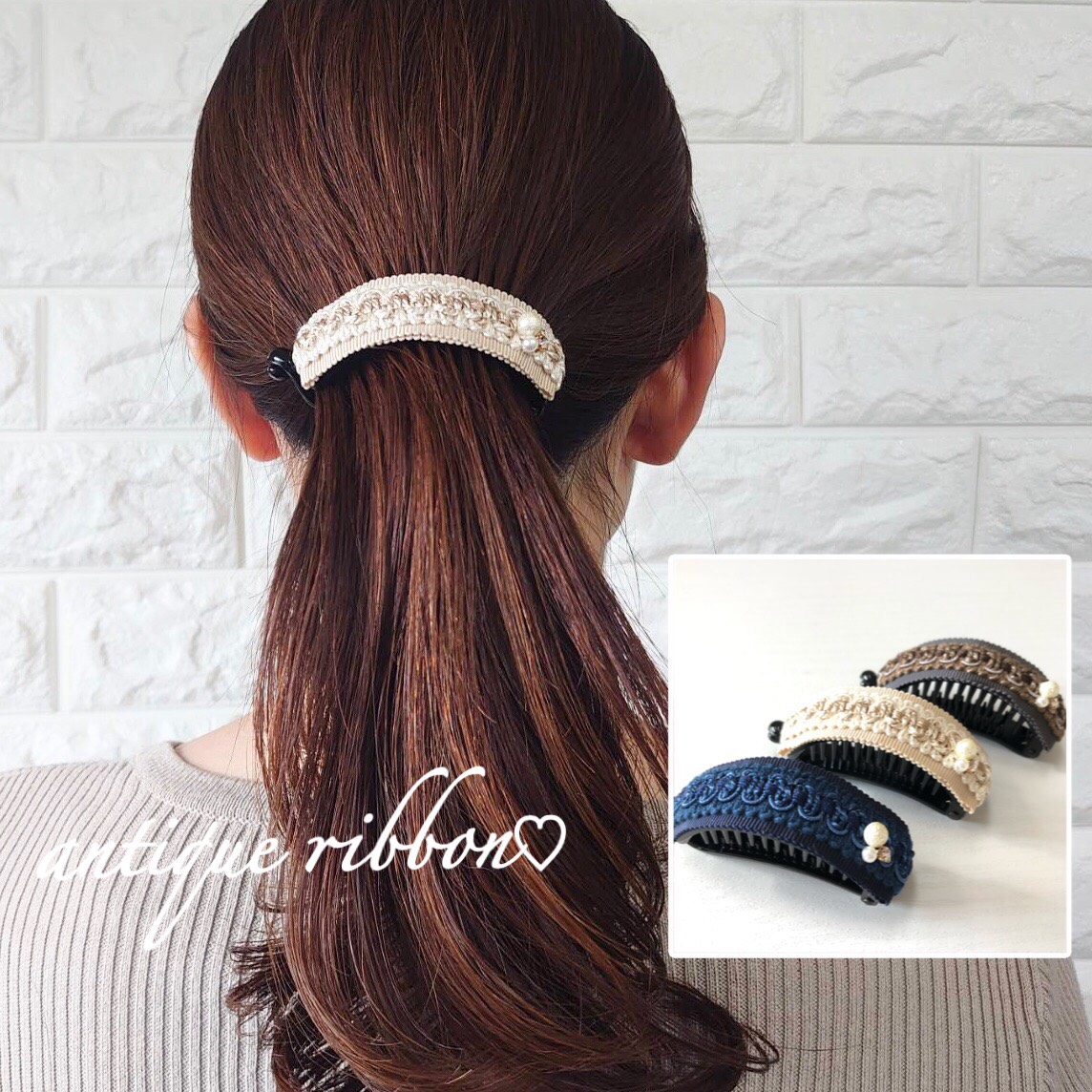 楽天市場】バナナクリップ【結び ribbon】ヘアアクセサリー ヘア