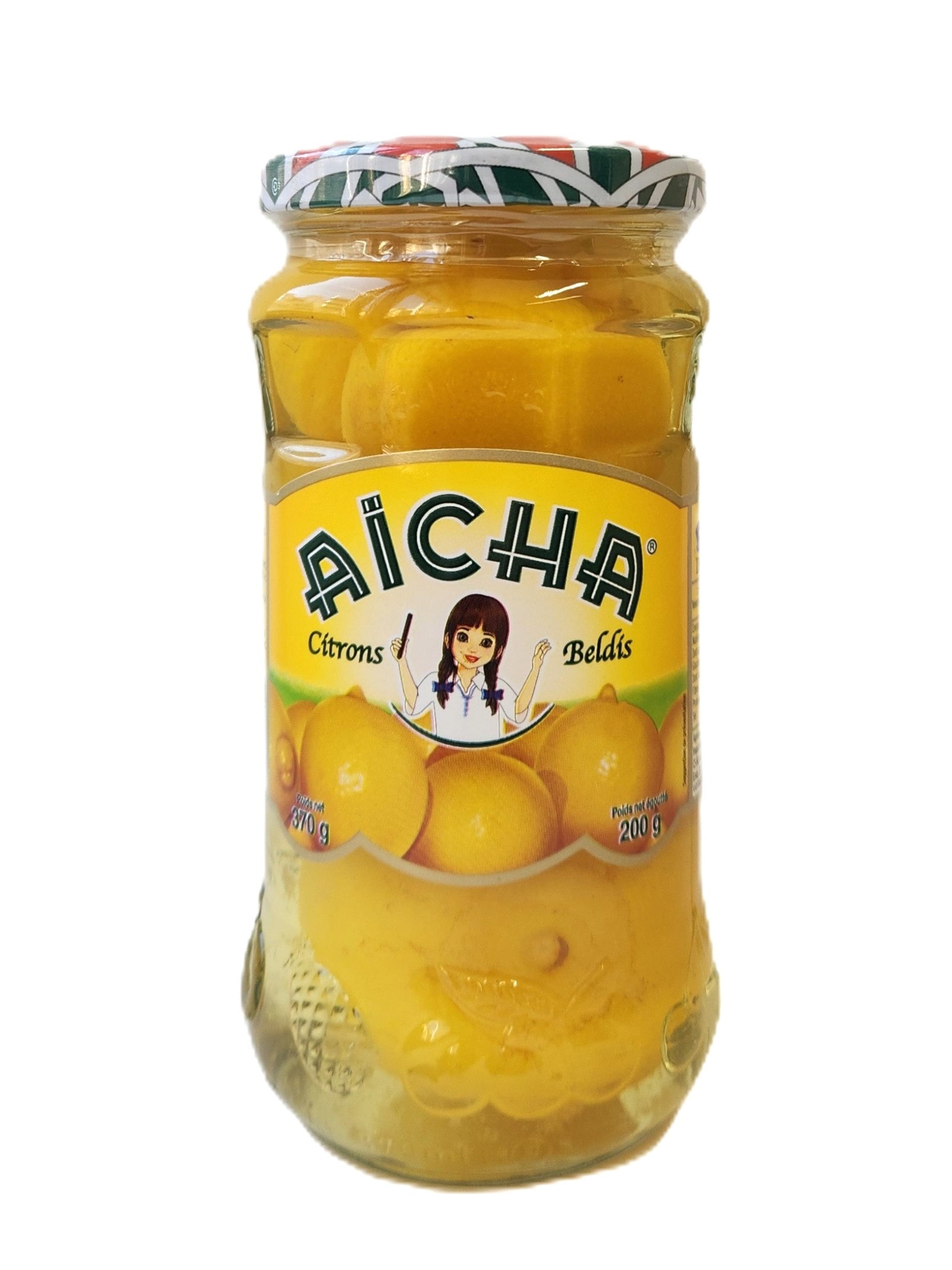 モロッコ産 レモン塩漬　370g　瓶Citrons Confits / Preserved Lemons (Aicha, Morocco)プリザーブドレモン　シトロンコンフィ　塩レモン　レモンソルト　モロッコ料理　タジン　マグレブ　北アフリカ画像
