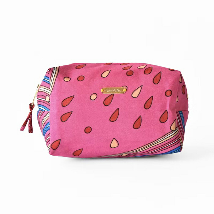 MIKO POUCH (M) ミコポーチ スカーフポーチ 一点ものポーチ マチあり ファスナーポーチ コスメポーチ 小物入れ 小物収納 バッグ整理 旅行 サニタリー メイク道具 化粧ポーチ メイクポーチ かわいい 洗える プレゼント プチギフト 贈り物 ギフト Chicolatte チコラッテ