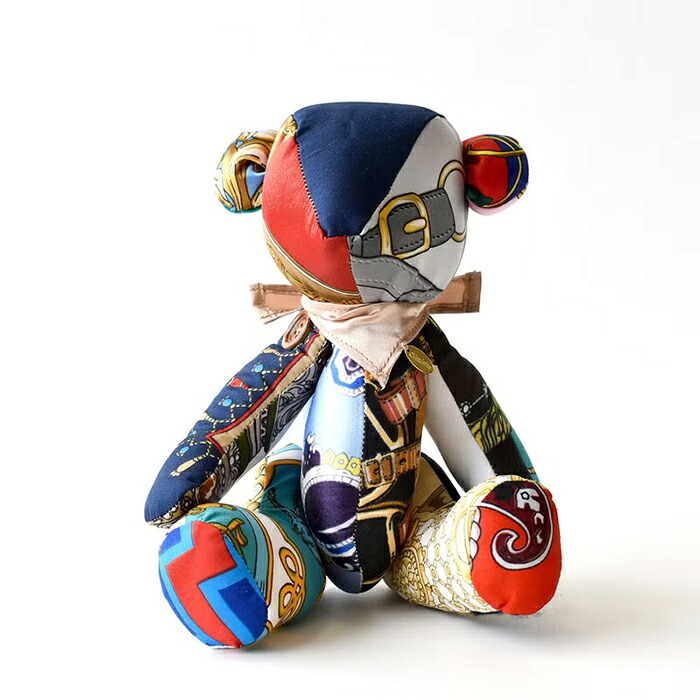 TEDDY BEAR えり巻き パッチワーク テディベアくま ぬいぐるみ  一点もの  愛くるしげ 今めかしい 一般受け 雅びやか 差し上げ物 プチギフト 差し上げ物 差し上げ物 お上さん 生まれ落ちる日 手作業 チコラッテ Chicolatte
