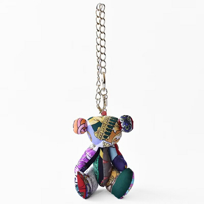 TEDDY CHARM テディチャーム スカーフ クマ チャーム パッチワーク テディベアくま ぬいぐるみ 一点もの かわいい おしゃれ 人気 上品 プレゼント プチギフト 贈り物 ギフト 女性 誕生日 手作業 Chicolatte チコラッテ