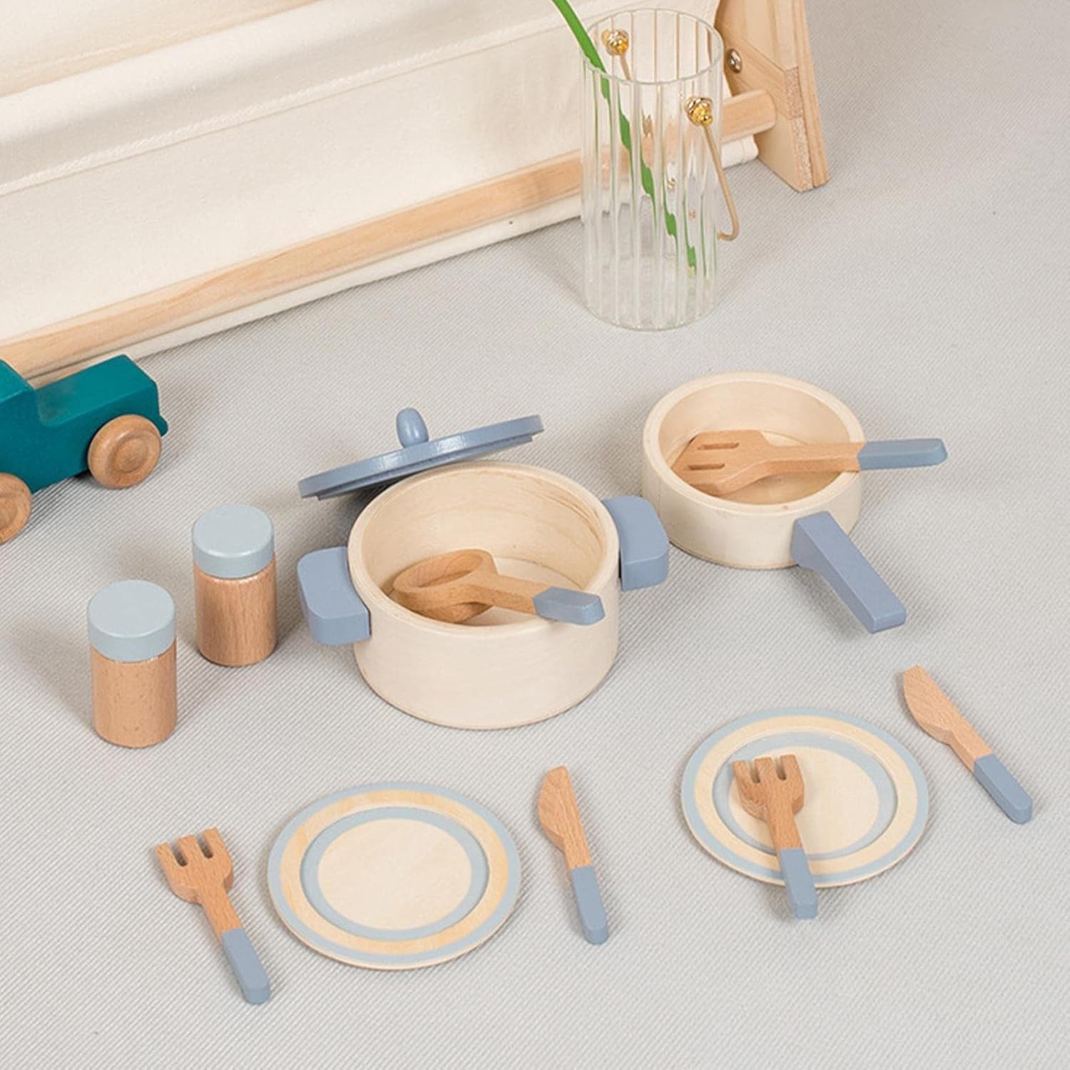 ままごと キッチン おままごと キッチンツール 木製 おもちゃ 木のままごと 調理器具 ミニ 食器セット 料理セット ごっこ遊び 木のおもちゃ 子ど 幼児 赤ちゃん 木のおままごと｜千陽ストア