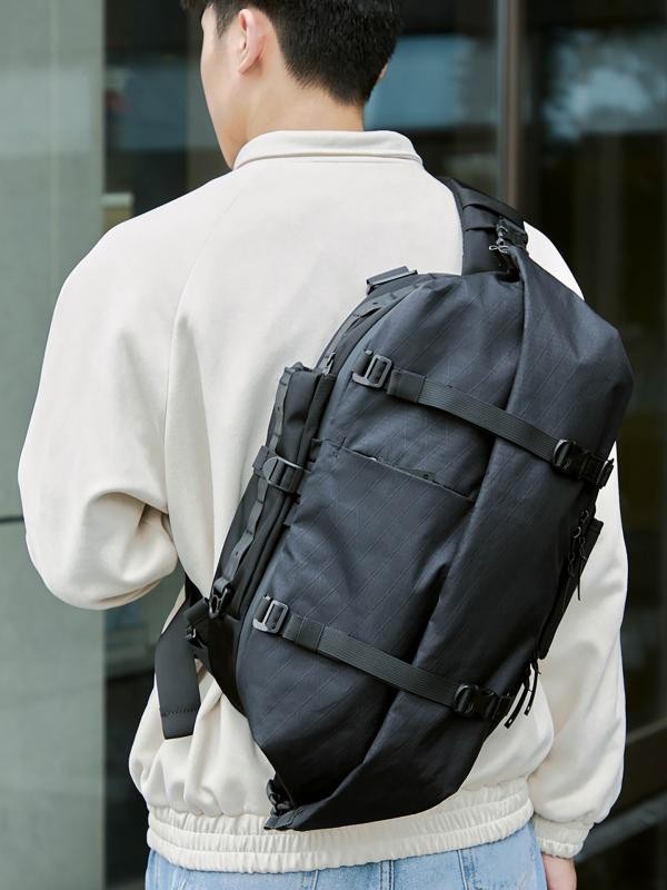背嚢 メンズ うしろ側容器に並べる 鞄 ナイロン X-PAC 多役立つこと 雨合羽 軽さ 13inマイコン納める 曲がったがけ 上半身御徒面子 運動競技 アウトドア 通い 通学 旅する 黒いこと 心地好い 商行為