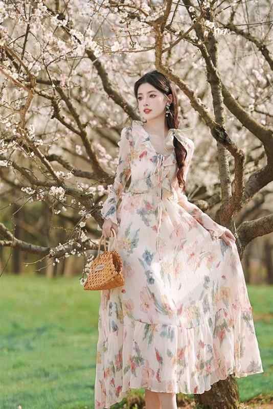 衣装 レディース 花主題 パステルカラー 晴れ晴れしい 華燭の典失しゃあがる 寄りあい ガーリー 御姫様 おすすめ 窈窕たる インスタ映え フラウンススコート V素っ首 ふんわり