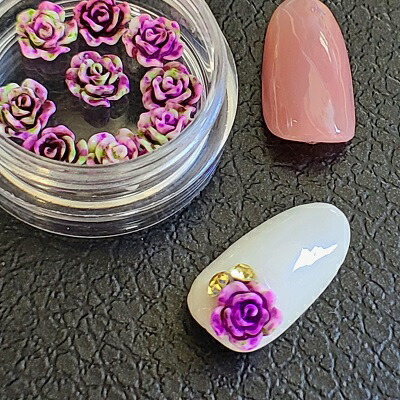 6mm 10個 アクリルフラワー ネイルパーツ 小さな薔薇 ネイルアート