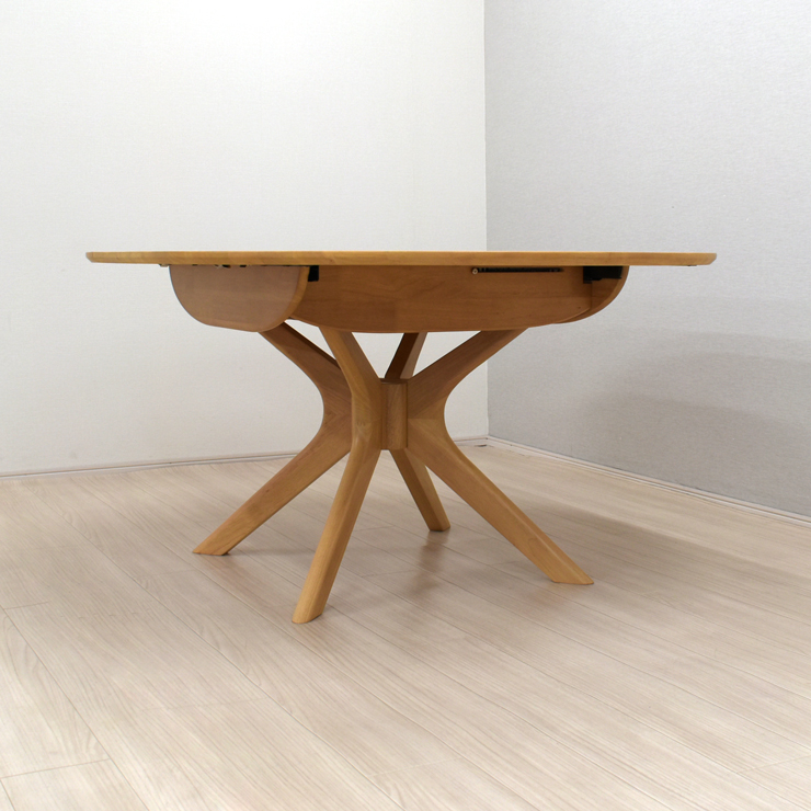 伸長式ダイニングテーブル 幅120cm 幅159.5cm カントリー 丸テーブル 2
