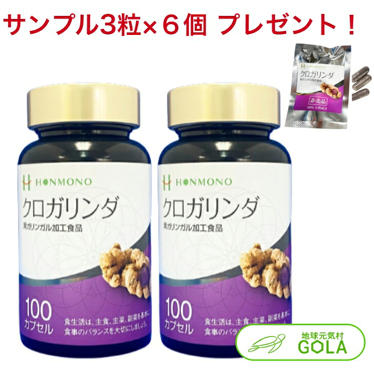 クロガリンダ 370mg×100カプセル 2個入 本物研究所 黒ガリン クロガリンダ100 黒ガリンガル加工食品 ショウガ サプリメント 健康食品 アントシアニン アルギニン AGES 無肥料 無農薬 エイジングケア
