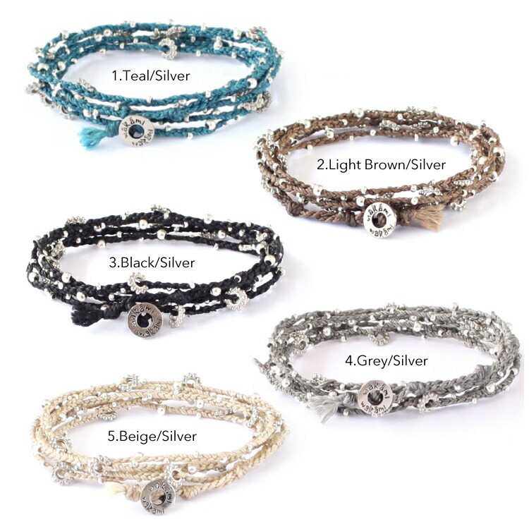 楽天市場 送料無料 Wakami ワカミ ブレスレット Life Is Wrap Bracelet アンクレット メンズ レディース ペア ビーズ パーツ アクセサリー ハコナカ