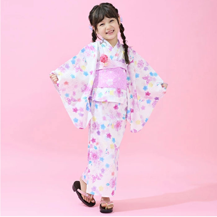新品未使用♪タグ付き メゾピアノ 浴衣 紺色 手毬フラワー柄 浴衣(110cm 紺): キッズ - ナルミヤ オンライン