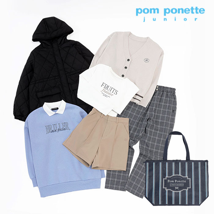 （SALE）【売りわたす中】（即送りとどける）ポンポネットジュニア（pom ponette junior）【2025福袋】（14300円税込）Ｂ仕かける5点仕かける【140糎-165糎】【継続期間押さえる 貨物輸送無料】ナルミヤ 福袋