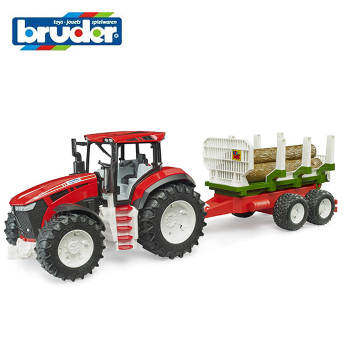【安心の正規品】ブルーダー 03453 ROADMAX トラクター＆森林トレーラー（丸太3本付き）【bruder】ロードマックス