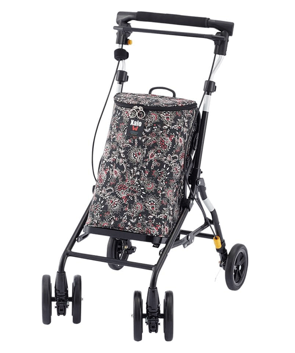 ウィズワン シャオＷ ペイズリー ブラック【ウィズワン 】ギフト 母の日 敬老の日 シルバーカー 老人車 手押し車 ショッピングカー ミドルタイプ 座れる ショッピングカート 高齢者 買い物 外出｜チャイルドマロン