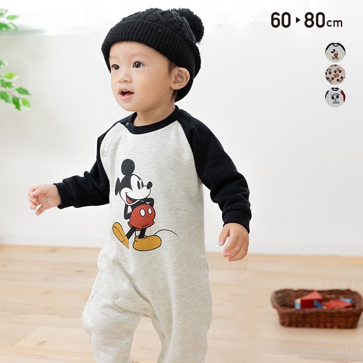 楽天市場】ミッキーマウス カバーオール ロンパース 長袖 新生児