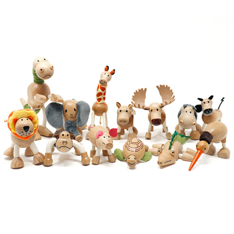 アナマルズ　コンプリート#1 フィギュア 人形 セット 木製 おもちゃ 玩具 木製玩具 動物 ウシ カバ カメ キーウィ キリン ゴリラ シマウマ ゾウ ティラノサウルス ヘラジカ ブタ ライオン ワニ 男の子 女の子 3歳 4歳 5歳 6歳 誕生日 プレゼント ギフト 天然木
