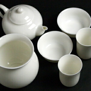 茶器仕かける 白磁 茶道具・湯呑・急須-コーヒー・お茶用品