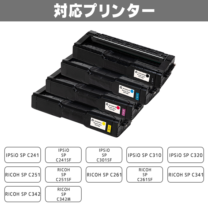 楽天市場 宅配便商品 あす楽 リコー Ricoh Ipsio Sp C310hy イエロー単品 増量版 再生トナーカートリッジ 対応機種 Ipsio Sp C241 Ipsio Sp C241sf Ipsio Sp C301sf Ipsio Sp C310 Ipsio Sp C3 Ricoh Sp C251 Ricoh