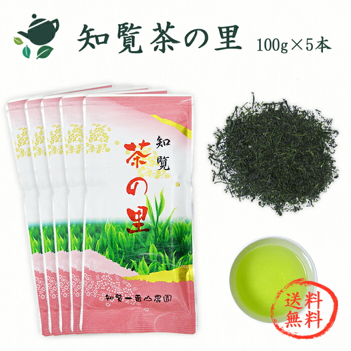 【送料無料】知覧茶の里【チャック付袋入り・100g×5本】 / 鹿児島茶 知覧茶 かごしま茶 ちらん茶 日本茶 お茶 緑茶 深蒸し茶 煎茶 茶葉 カテキン