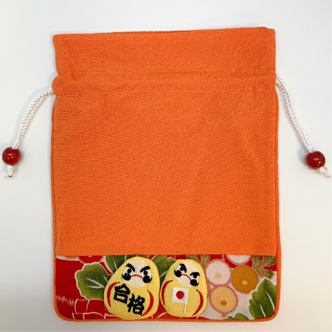 巾着バッグ 巾着袋 3点までメール便ok 6色 お守り だるま ちりめん ちりめん細工 キャラクター ダルマ ハンドメイド プレゼント 便利 合格祈願 和雑貨 大 大きめ 大容量 女の子 小物入れ 巾着 手作り 整理 男の子 縁起物 達磨 達磨シリーズ 全日本送料無料 だるま