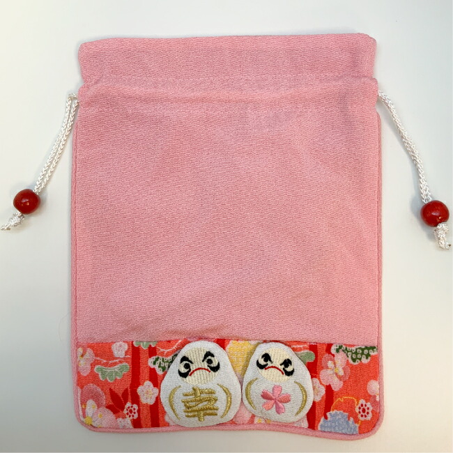 巾着バッグ 巾着袋 3点までメール便ok 6色 お守り だるま ちりめん ちりめん細工 キャラクター ダルマ ハンドメイド プレゼント 便利 合格祈願 和雑貨 大 大きめ 大容量 女の子 小物入れ 巾着 手作り 整理 男の子 縁起物 達磨 達磨シリーズ 全日本送料無料 だるま