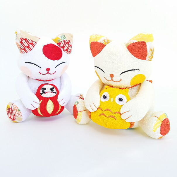 楽天市場 猫の日 福猫マスコット 縁起キャラ ネコポス メール便 不可 ちりめん細工館 楽天市場店
