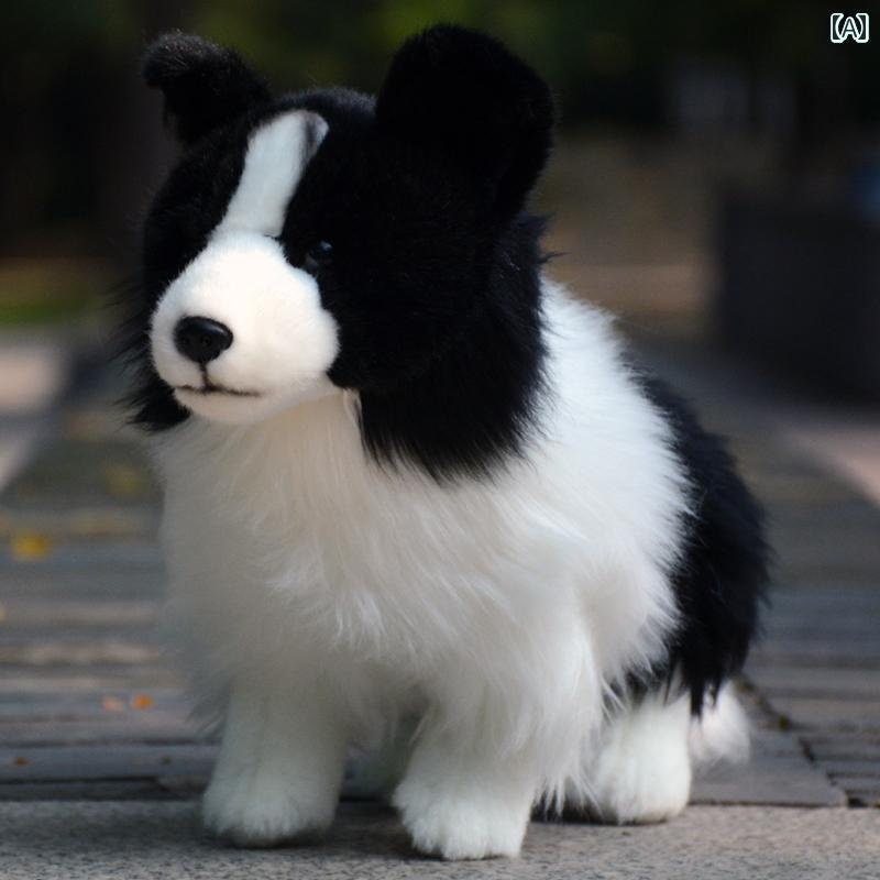 わんちゃん　人形　おもちゃ かわいい ボーダーコリー 人形 シミュレーション コリー ぬいぐるみ 犬 縫いぐるみ 女の子 誕生日 ギフト