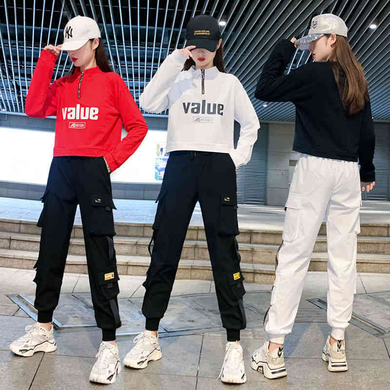 ダンス衣装 レディース ジャズダンス カジュアル 韓国ファッション スポーツウェア ヒップホップ 原宿系 パンツ トップス セットアップ ストリート セットアップ