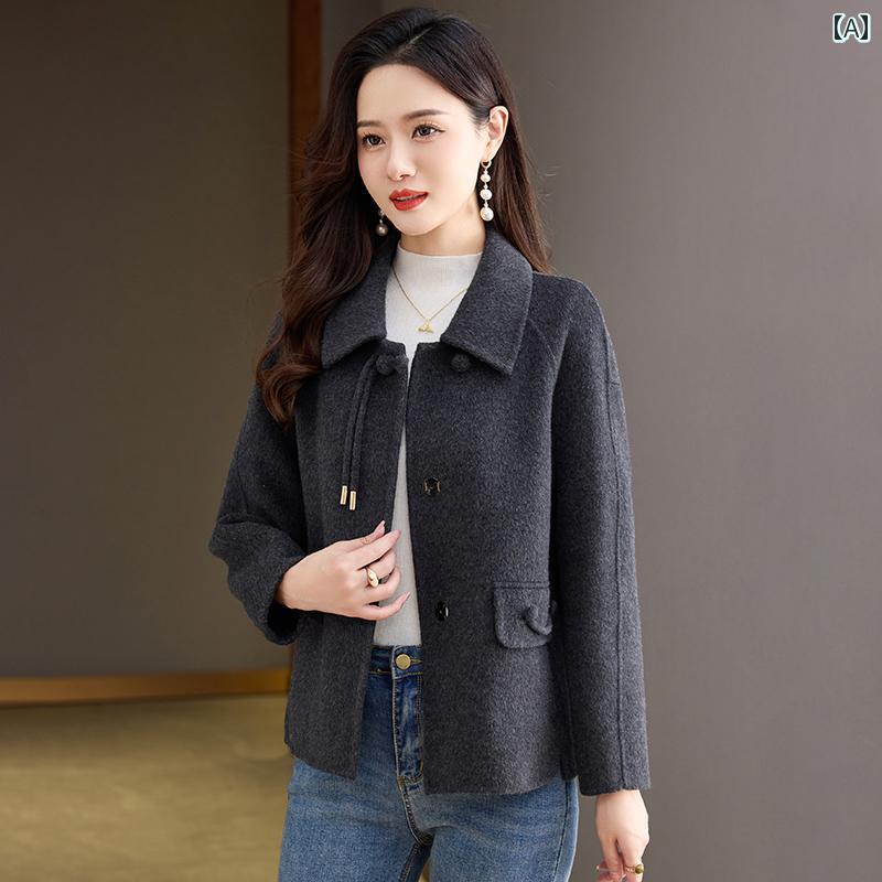 ウエスタン コート ウール ウール 秋冬 ショート コート 両面 婦人服 上品 カジュアル おしゃれ ファッション レディース アウター