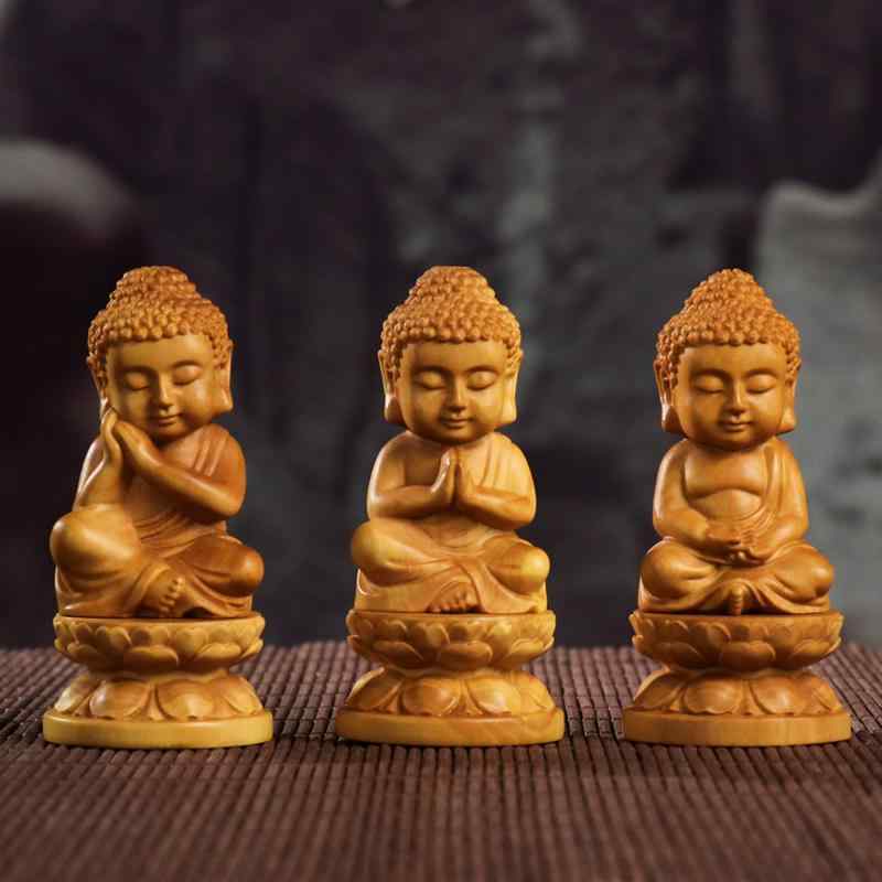 木製 スピリチュアル 仏教 置物 アート 卓上 飾り インテリア 装飾品 プレゼント 彫刻 聖者 ミニチュア 釈迦 デコレーション 仏像 フィギュア 木彫り