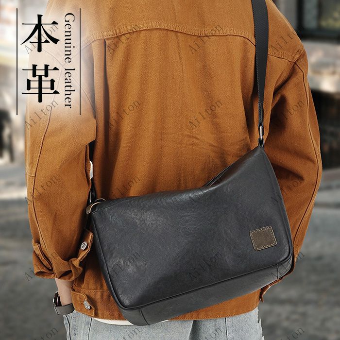 黒 60代 50代 40代 30代 プレゼント ギフト 就職祝い 誕生日 敬老の日 父の日 男性 自転車鞄 カバン 通学 通勤 ビジネス シンプル ボディバッグ カジュアル 人気 かっこいい おしゃれ メッセンジャーバッグ 大容量 肩掛け 斜め掛け 牛革 本革 メンズ ショルダーバッグ